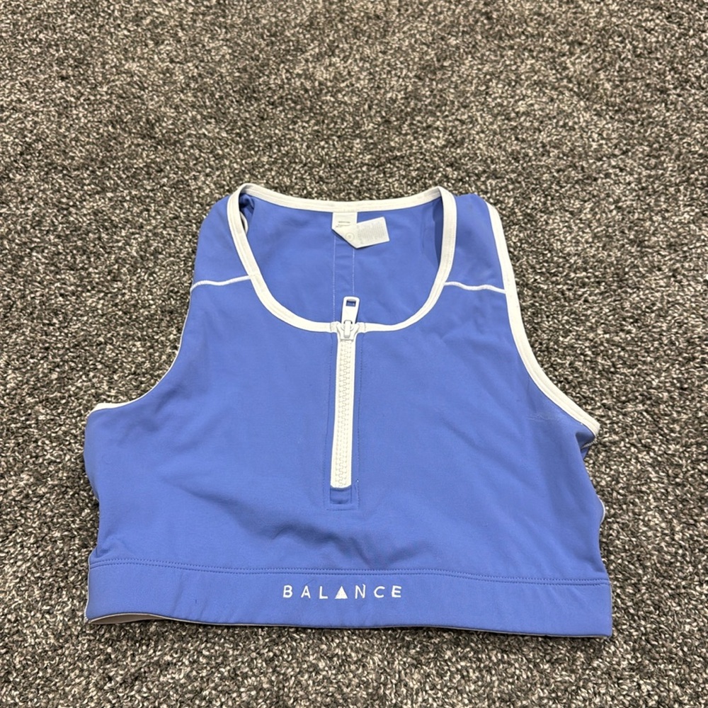 balance 3/4 zip bra